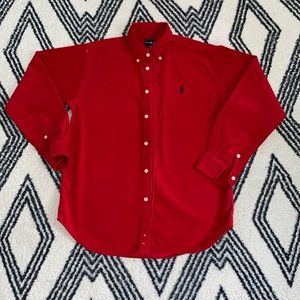 Ralph Lauren Red Cotton Corduroy Shirt| Boys | Size: Large (16/18)